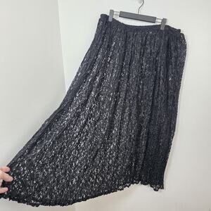 Vintage Express Black Lacey Sheer Gothic 90s Witchy Costume Maxi Skirt Size L